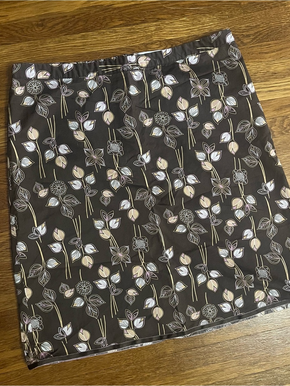 Y2k Old Navy 12 brown floral skirt earthy cotton granola girl